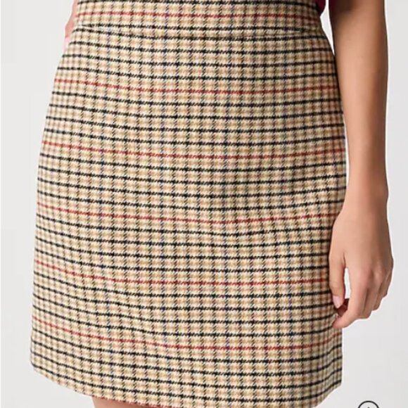 NWT J.Crew Factory Plaid Wool-Blend A-Line Mini Skirt Size 2 - Picture 10 of 10